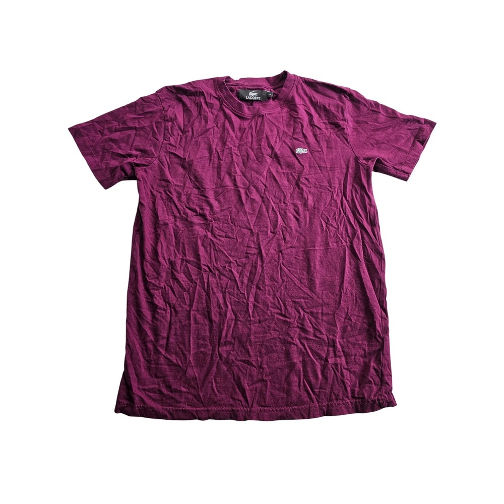 Lacoste Mens T Shirt L‎ Purple Cotton Casual Short Sleeve Embroidered Logo Tee